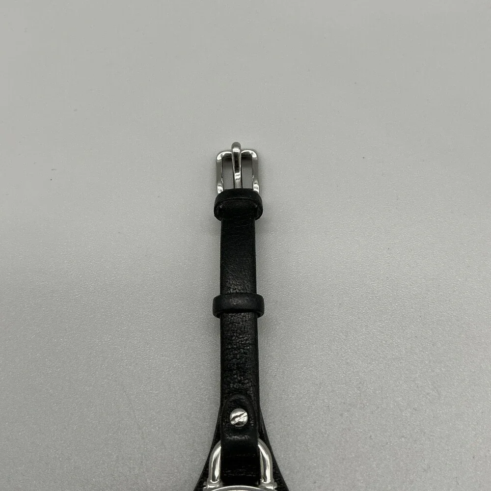 Fossil ES3263 Womens Watch 26mm Silver Dial Black Leather Dress 50M New Battery